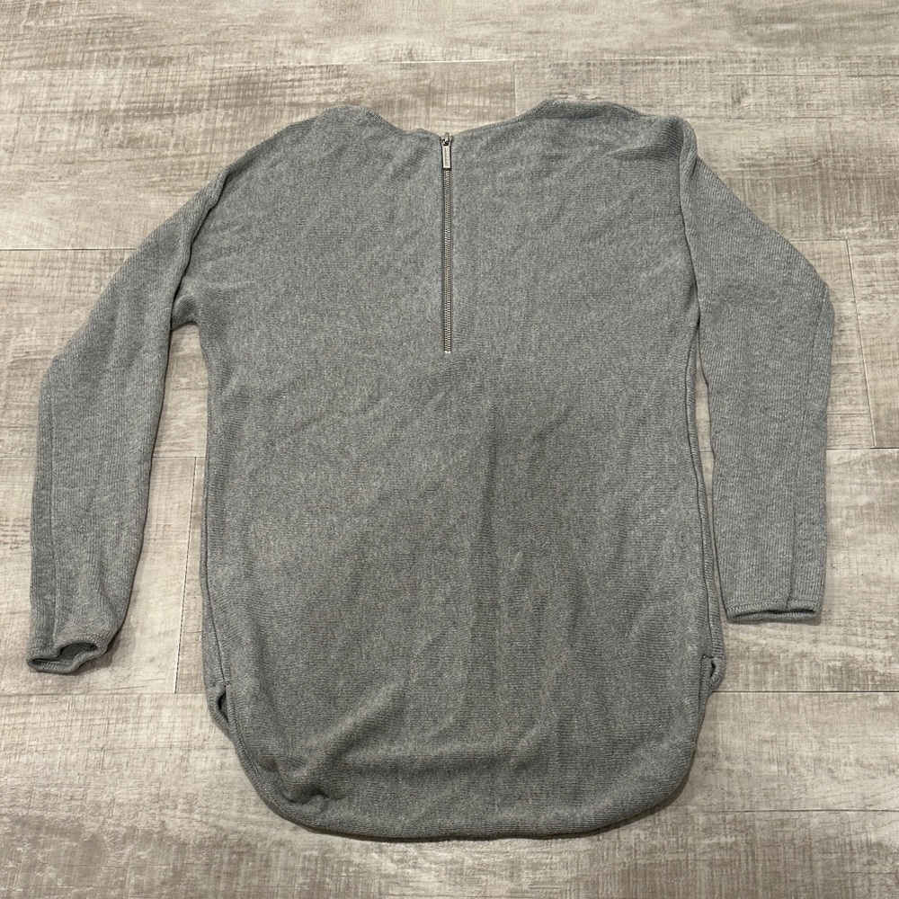 MICHAEL Michael Kors Gray Knit Sweater with Zipper
